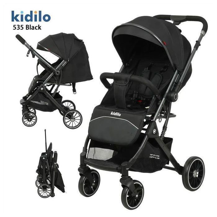 Poussette  2 en 1 Double Face – Kidilo – Pliable en Valise | Utilisable de 0 à 4 ans | Sécurité & Confort