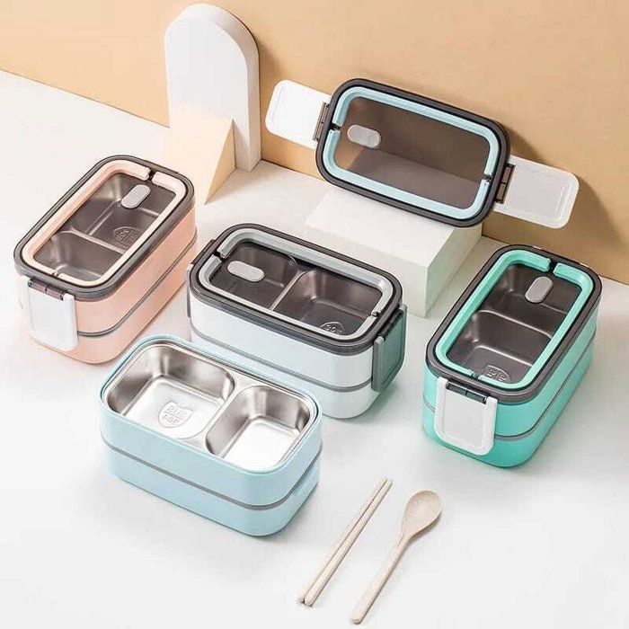 Lunch Box Compartimentée en Inox – Design Élégant & Étanche