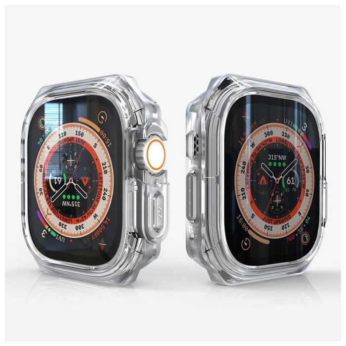 Cover pour Apple Watch Ultra 49MM iWatch bande pare-chocs de protection Tranparent
