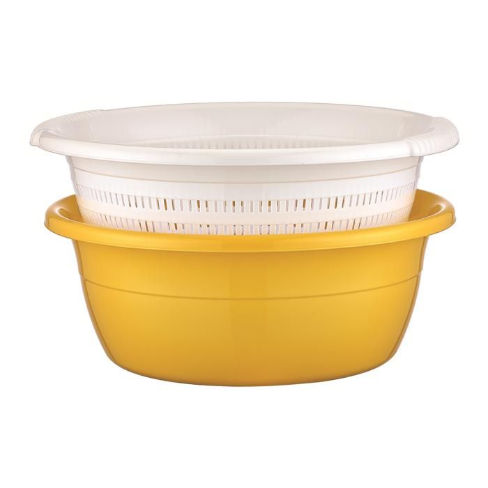 Bassine de cuisine émeraude avec passoire intégrée – 4,5 L – 03 1085