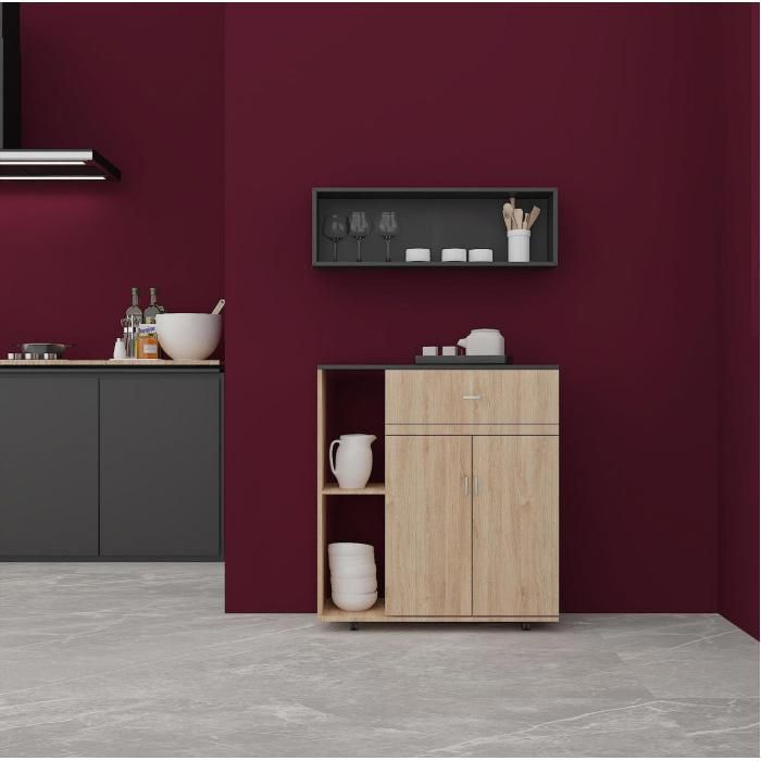 Desserte cuisine avec 1 tiroir + 2 portes - 800×400×850