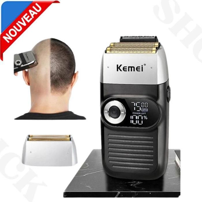 Rasoir électrique rechargeable des hommes, coupe-barbe KM-2027