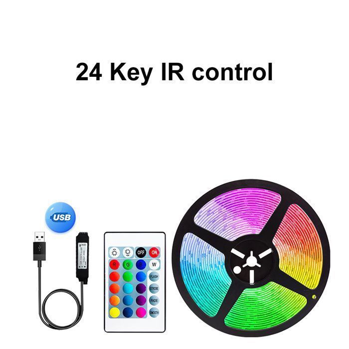 Bande lumineuse Led Bluetooth 5050 RGB, 5M, 5V, USB, rétro-éclairage TV, décoration de salle, ruban Flexible à Diode Application