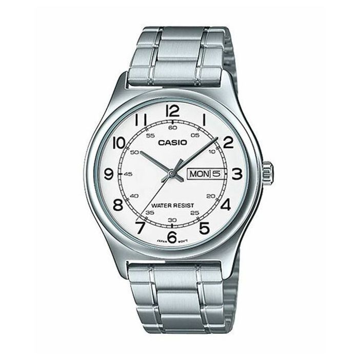 Casio Homme - MTP-V006D-7B2UDF - Cadran blanc - Dateur "mois/jour" - Acier inoxydable
