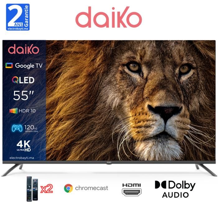 TV QLED 50 pouces - DAIKO - 4K UHD - Google TV - Dolby Audio - 120Hz