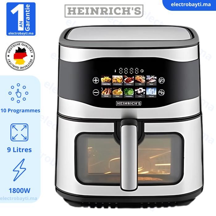 Friteuse sans huile 9L – 10 programmes – Écran tactile LED – 1800W – Germany