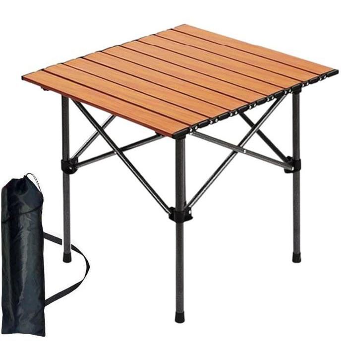 Table de Camping et Pique-Nique Pliante avec Sac de Transport - Taille 50x53x50cm