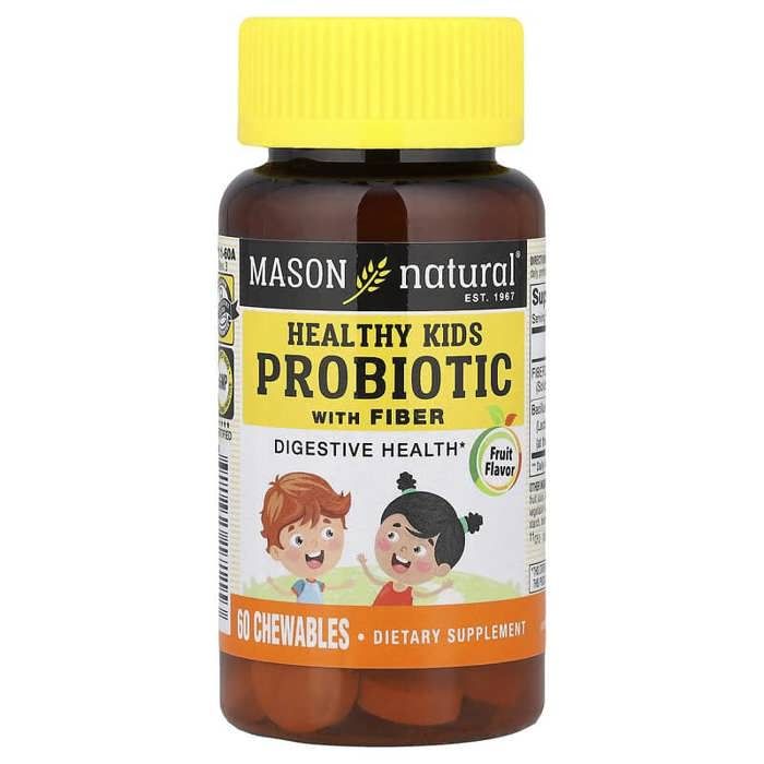 Probiotique pour enfants en bonne santé avec fibres et fruits, 60 comprimés à croquer