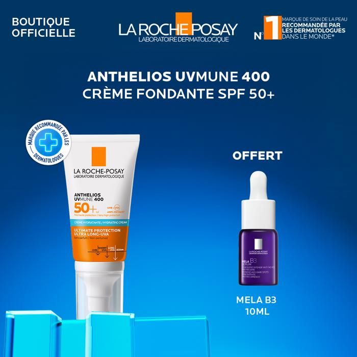 LA ROCHE POSAY - CREME FONDANTE SPF 50+ + MELA B3 SÉRUM CONCENTRÉ INTENSIF ANTI-TACHES ANTI-RÉCIDIVE