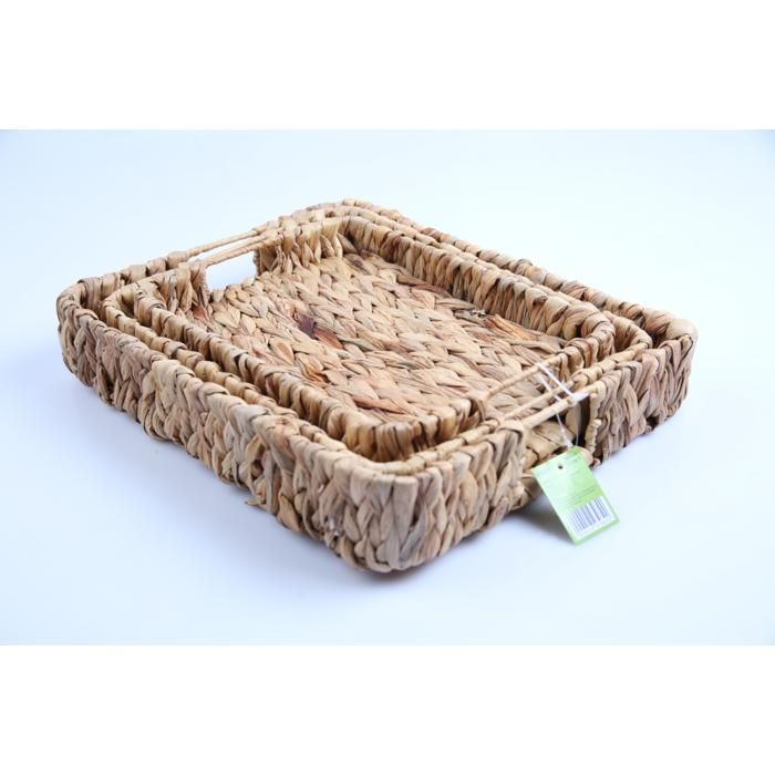 Plateaux - GENERIC - 3 plateaux carrés - Jacinthe d'eau - 38/34/30 cm - Intérieur