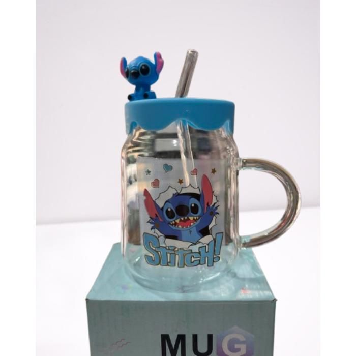 Mug en verre - Disney - Stitch - Transparent - Bleu - Enfant