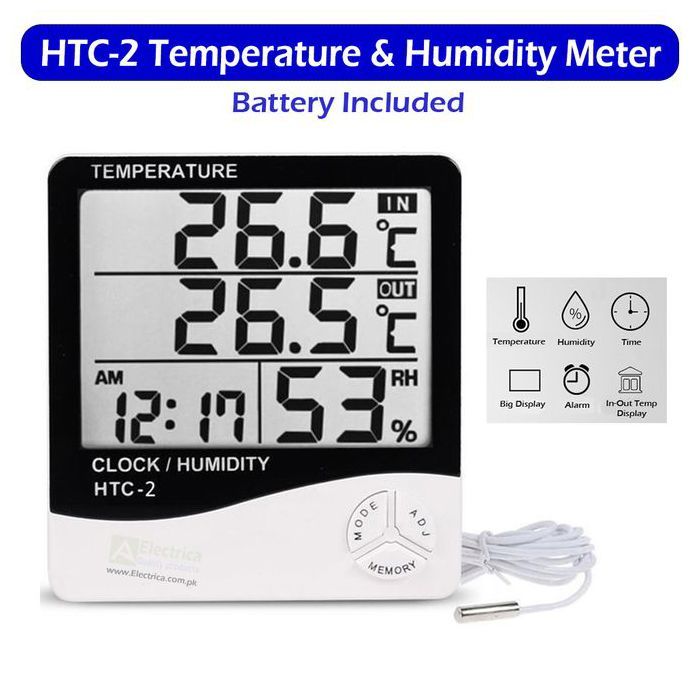HTC 2 Hygrometer – Temperature and Humidity Meter,Moniteur de température et d'humidité, Thermomètre Hygromètre avec Capteur