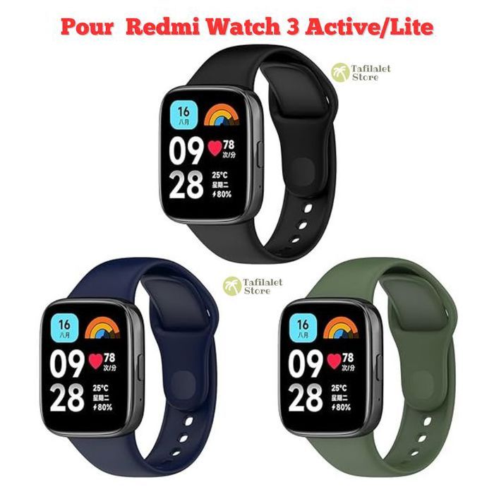 Bracelet de rechange - Redmi - Watch 3 Active - Silicone souple - Mixte - Confortable et durable