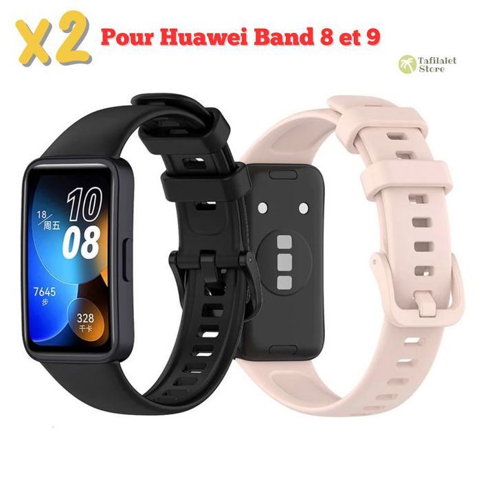 Bracelets de rechange - Huawei - Band 8 et 9 - Noir - Rose - Confortables et élégants