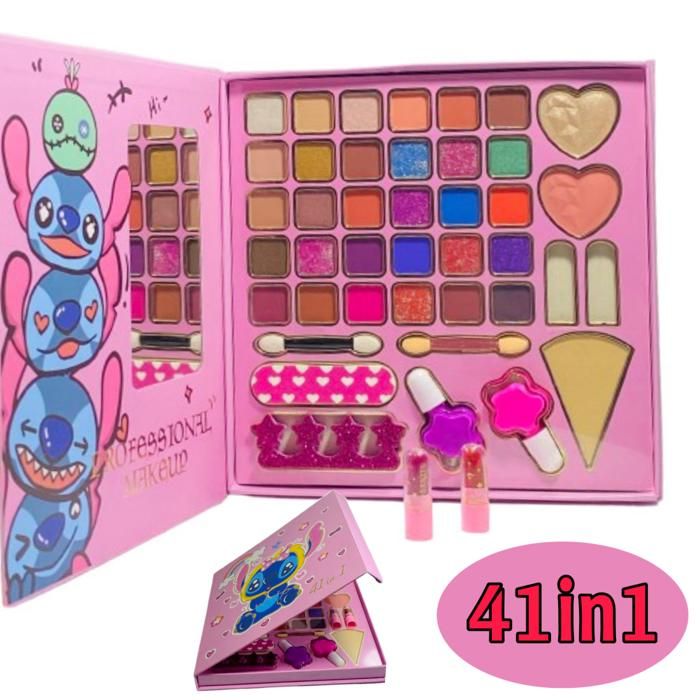 Palette de maquillage - Stitch 41IN1 - Rose - Compacte - Avec miroir intégré