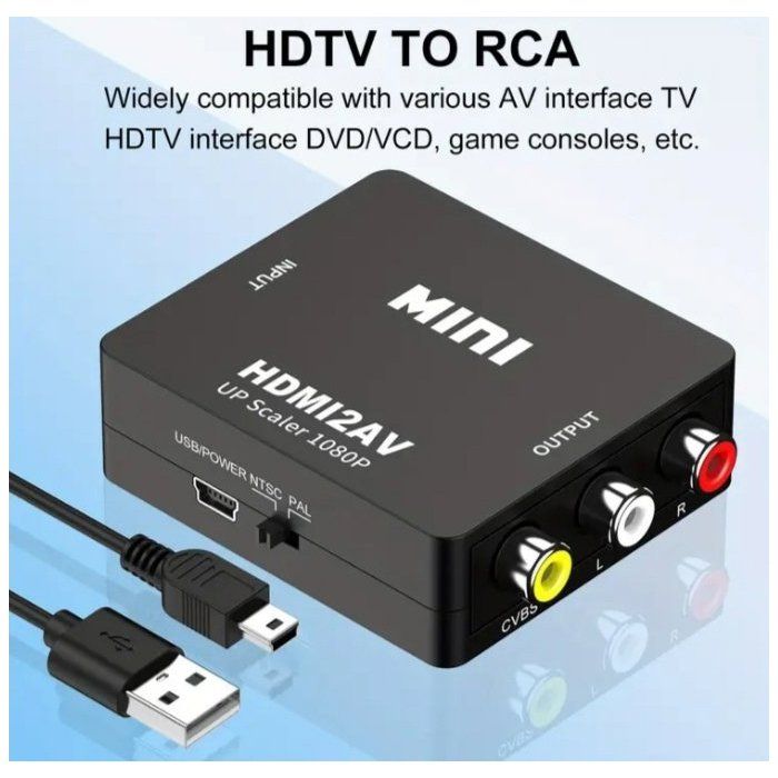 Adaptateur convertisseur HDMI vers AV RCA MINI Box RCA AV CVSB LR Video