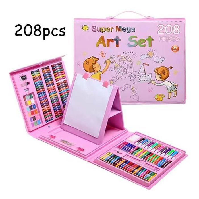 Coffret d’art et kit de dessin MSGH Super Mega avec crayons, pastels à l’huile et crayons de couleur,
