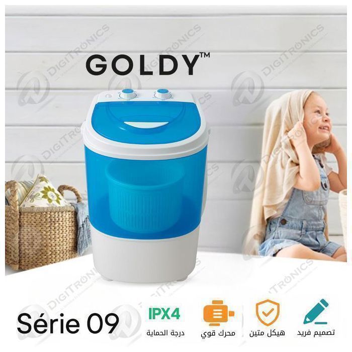 Machine à laver Semi-automatique 4kg avec Essorage Carrosserie durable, IPX4