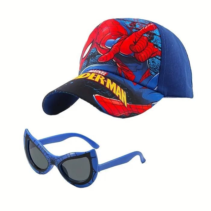 Set Enfant 2 Pièces - Spider-Man - Casquette Réglable - Lunettes de Soleil - Unisexe - Été