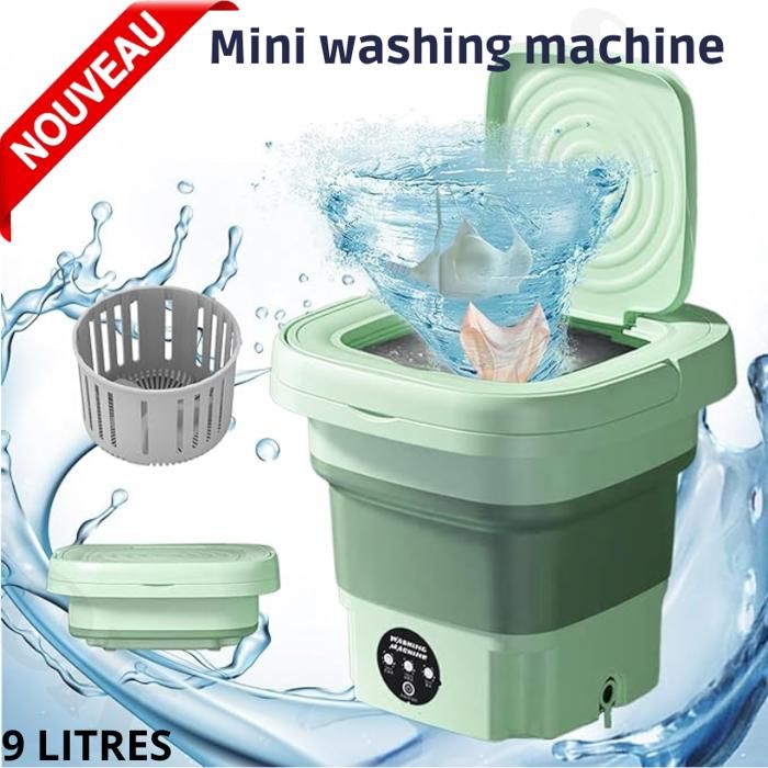 Mini Machine à laver portable pour bébé, sous-vêtements et culottes, 9L 12V Waterproof IPX4 Couleur Aleatoire