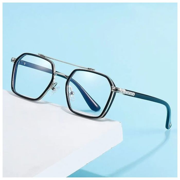Lunettes d'ordinateur anti lumière - Haute qualité - Résine - Anti-reflets - Transparent/Bleu - Mixte