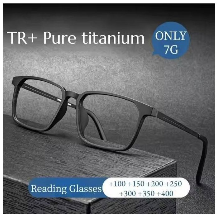 Lunettes de lecture - MARQUE - Noir - Anti-éblouissement - Résistant aux rayures - Flexibles en titane
