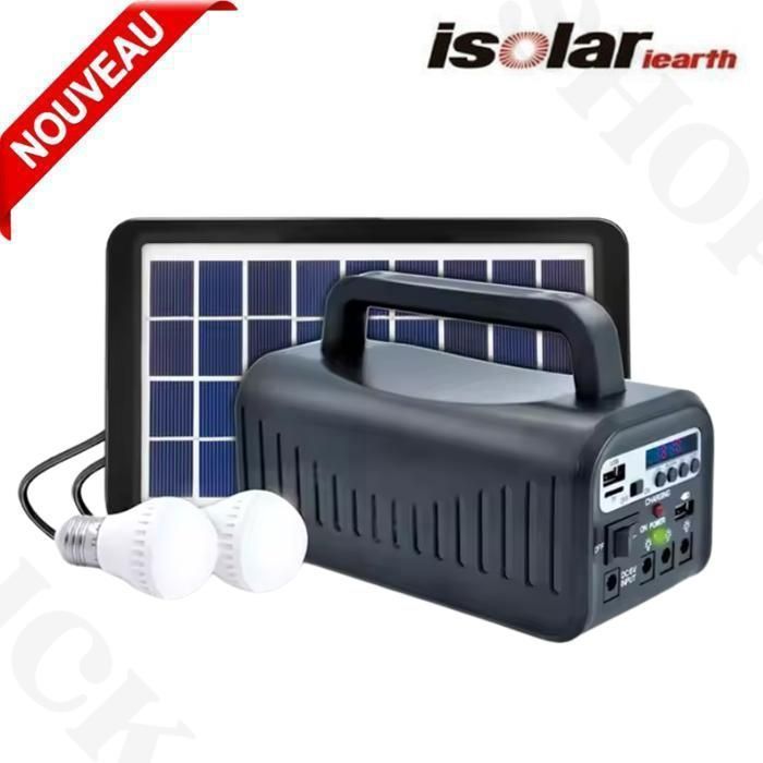 Système solaire d'extérieur portatif Portable Bluethoot avec Kit d'éclairage Radio mp3 haut-parleur Usb, fonction Dc