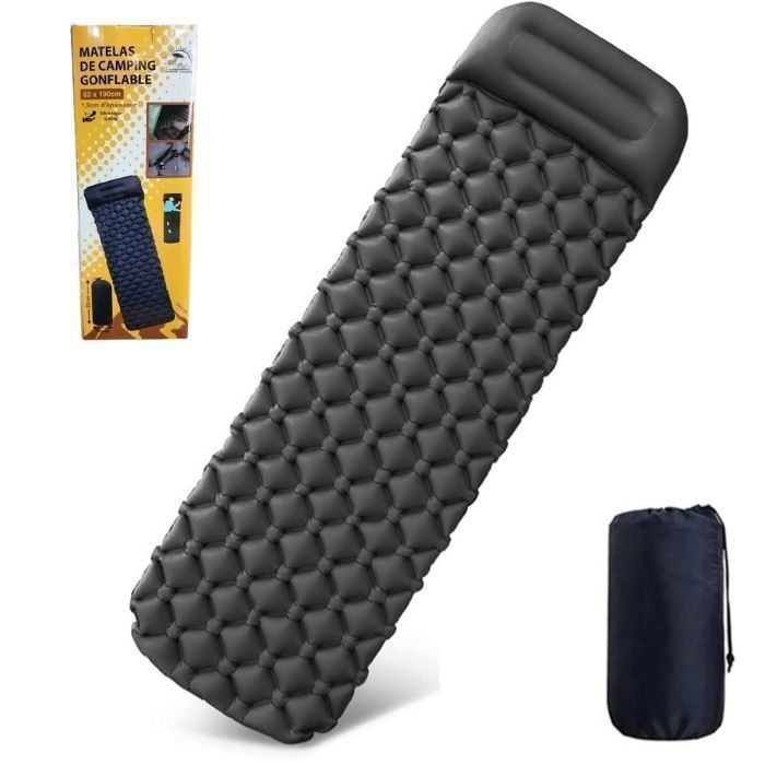 Matelas gonflable - Mobile - 60x190cm - 1 place - Camping - Couleur aléatoire