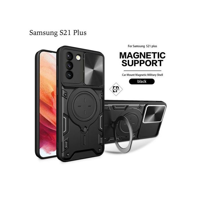 Coque antichoc - Samsung - S21 Plus - Double couche - Béquille magnétique - Protection caméra