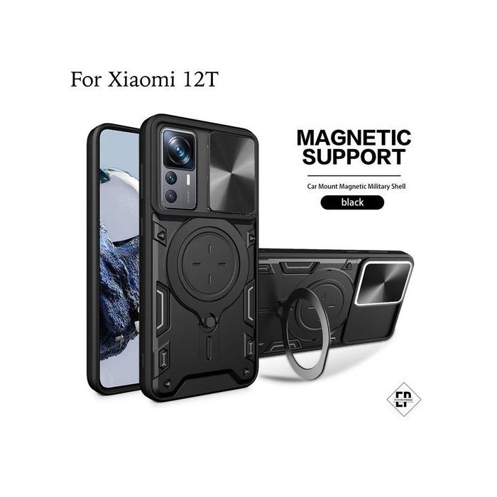 Coque de téléphone - GENERIC - Xiaomi 12T - Antichoc - Couvercle de caméra - Béquille magnétique