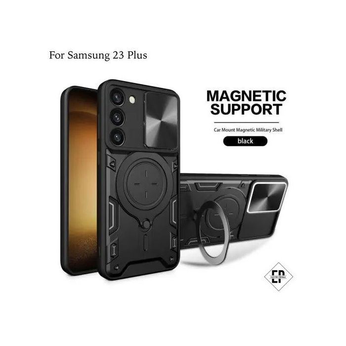 Coque antichoc - Samsung - S23 Plus - Double couche - Béquille magnétique - Protection caméra