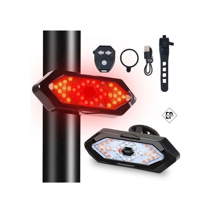 Vélo Clignotant Feu arrière Feux de vélo à distance LED USB Rechargeable