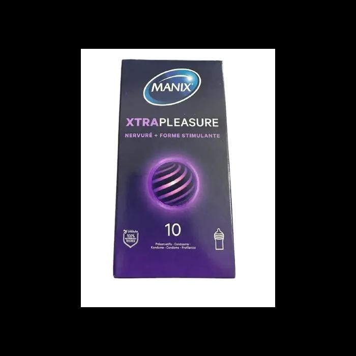 Manix Xtra Pleasure – 10 Préservatifs Nervurés à Forme Stimulante
