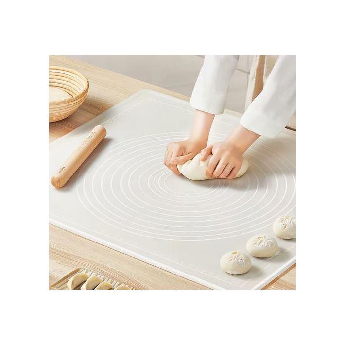 Tapis de pâtisserie, tapis de pétrissage en silicone, tapis de cuisine en silicone avec échelle pour gâteaux