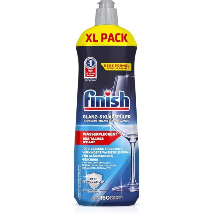 Finish Liquide de Rinçage et Brillance pour Lave-Vaisselle – Action Séchage Rapide – 800ml