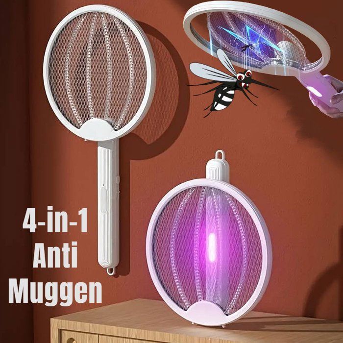 Raquette Anti-moustiques électrique Pliable et Rechargeable Avec Lumière UV