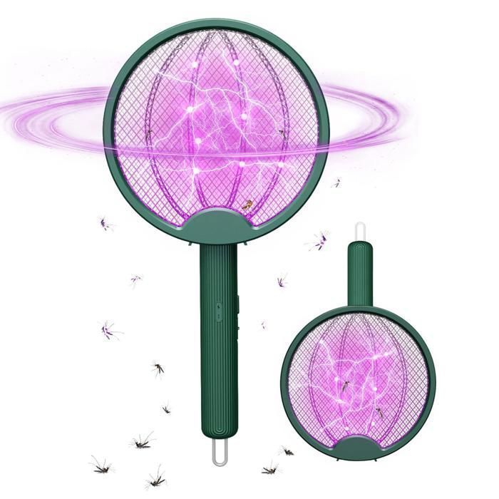 Raquette Anti-moustiques électrique Pliable et Rechargeable Avec Lumière UV