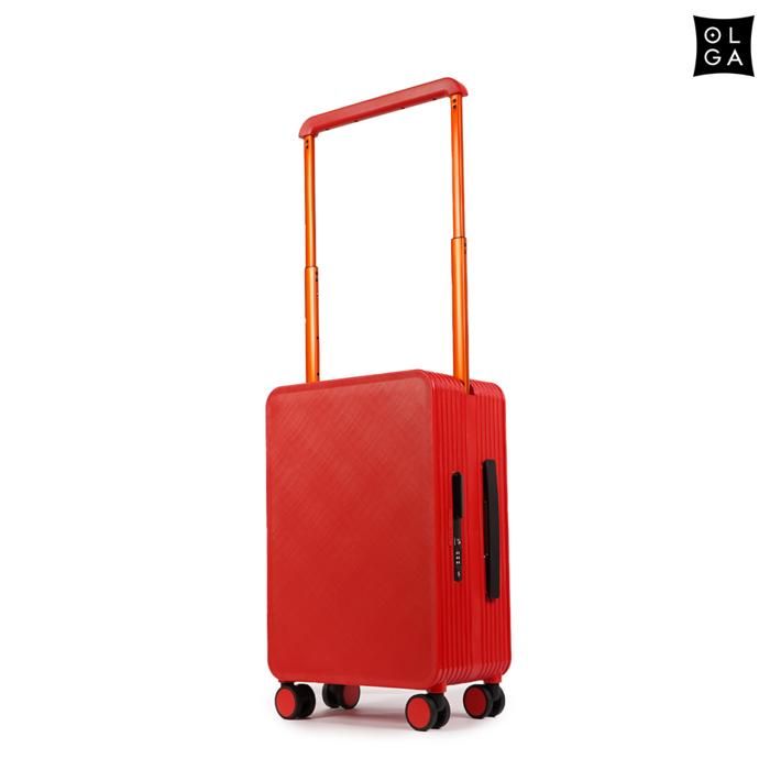 Valise - OLGA - Coffre Petite - Rouge - Polycarbonate - 4 Roulettes - Imperméable