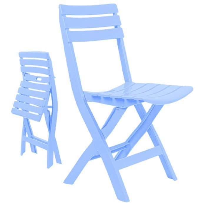 Chaise pliable - Marbella - Bleu - Plastique - Compacte - Confortable