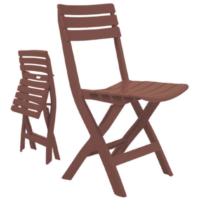 Chaise pliable - Marbella - Marron - Plastique - Résine - 1 personne