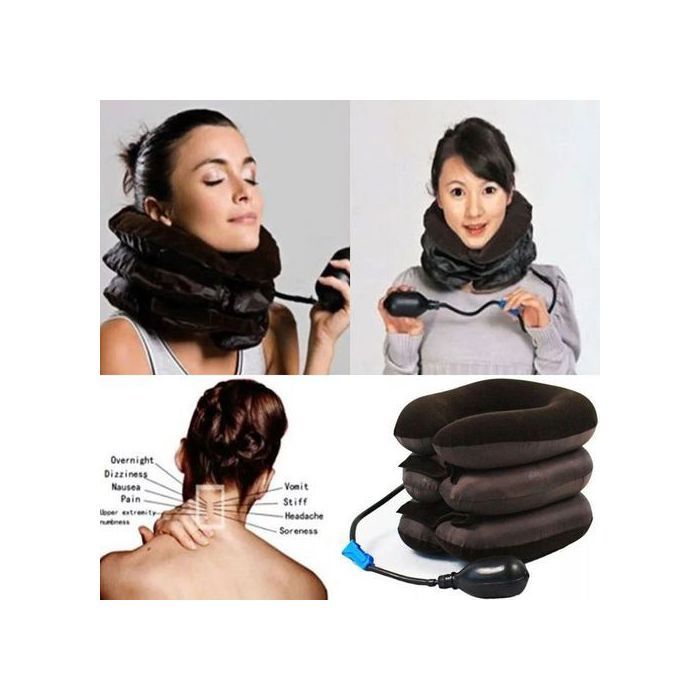Dispositif de traction cervicale - MARRON-MEDICAL - Gonflable - Ajustable - Portable - Soulagement de la douleur