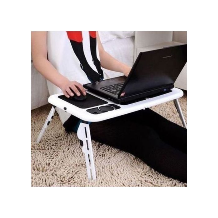 E-TABLE pliable pour PC Portable Réglable avec Ventilateur de Refroidissement Intégré.