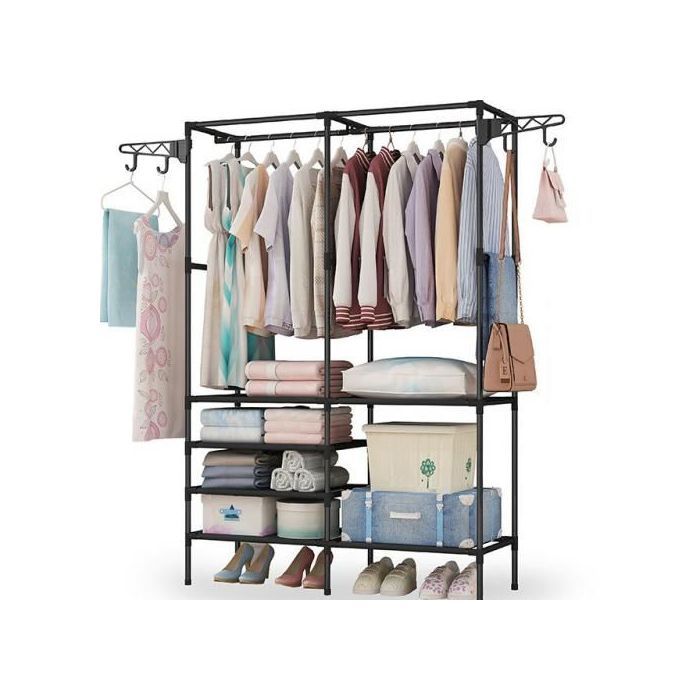 Cintre - NOIR - Métal - Multi-usages - Grande capacité - Pliable