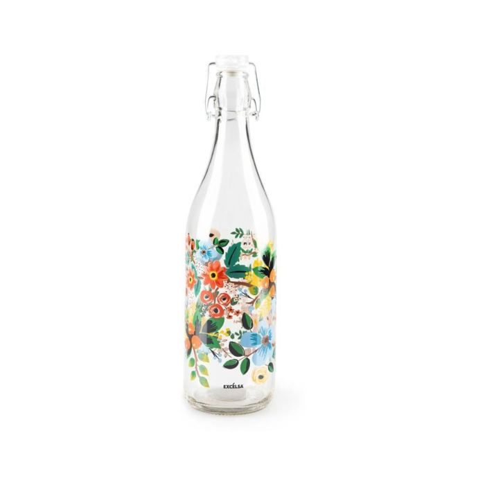 Bouteille En Verre "Fiori Frida" 1 L R-65217
