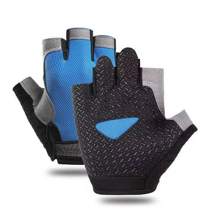 Gants de Cyclisme - Demi-Doigt - Antidérapants - Respirants - Unisex Bleu Taille XL