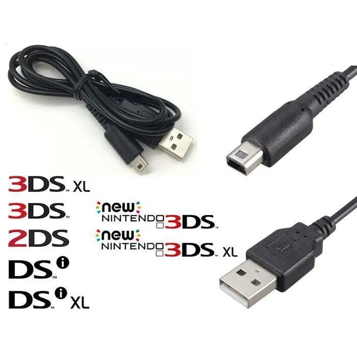 Câble de charge pour nintendo DSi / DSi XL / 3DS / 3DS XL / 2DS / New 3DS / New 3DS XL / New 2DS XL
