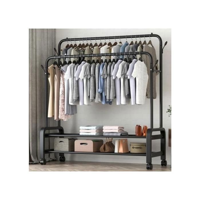 Porte-Vêtements - GENERIC - Double Pôle - Métal - Noir - Multifonctionnel