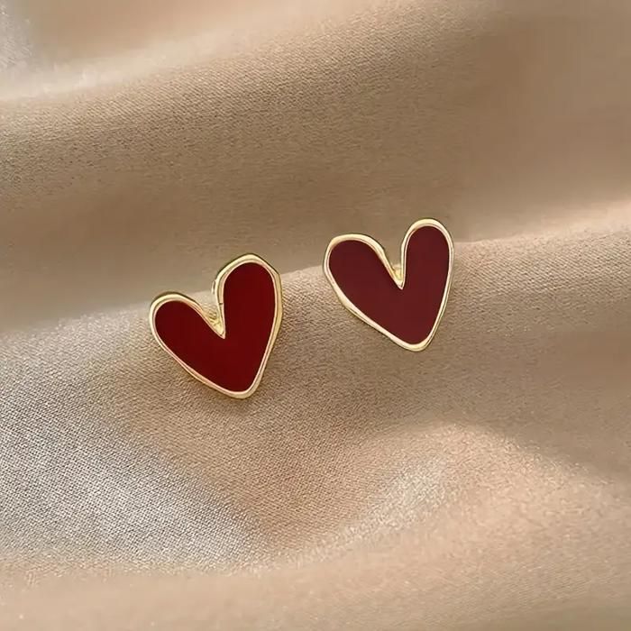 Boucles d'oreilles - Élégance - Cœur irrégulier - Métal doré - Légères - Design moderne