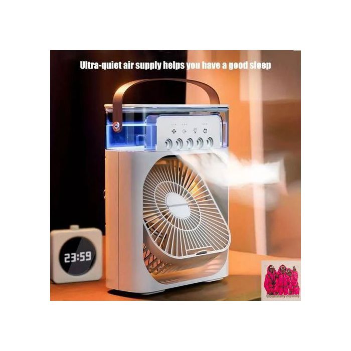 Climatiseur portable - Mini ventilateur 4 en 1 - Refroidissement rapide - Humidificateur - Veilleuse