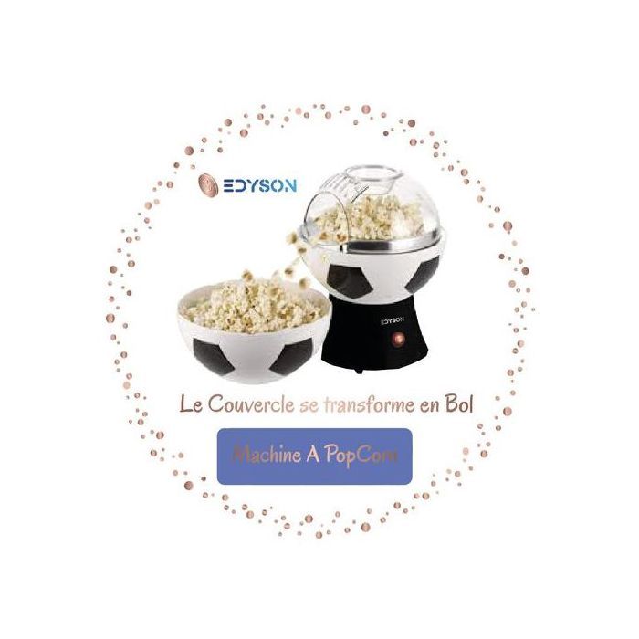 Machine à pop-corn - BLACK DIAMOND - FOOTBALL POPPER XL - 20x20x29cm - Sans huile - Doseur intégré
